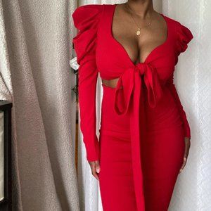 Fashion Nova two-piece crop top & skirt set